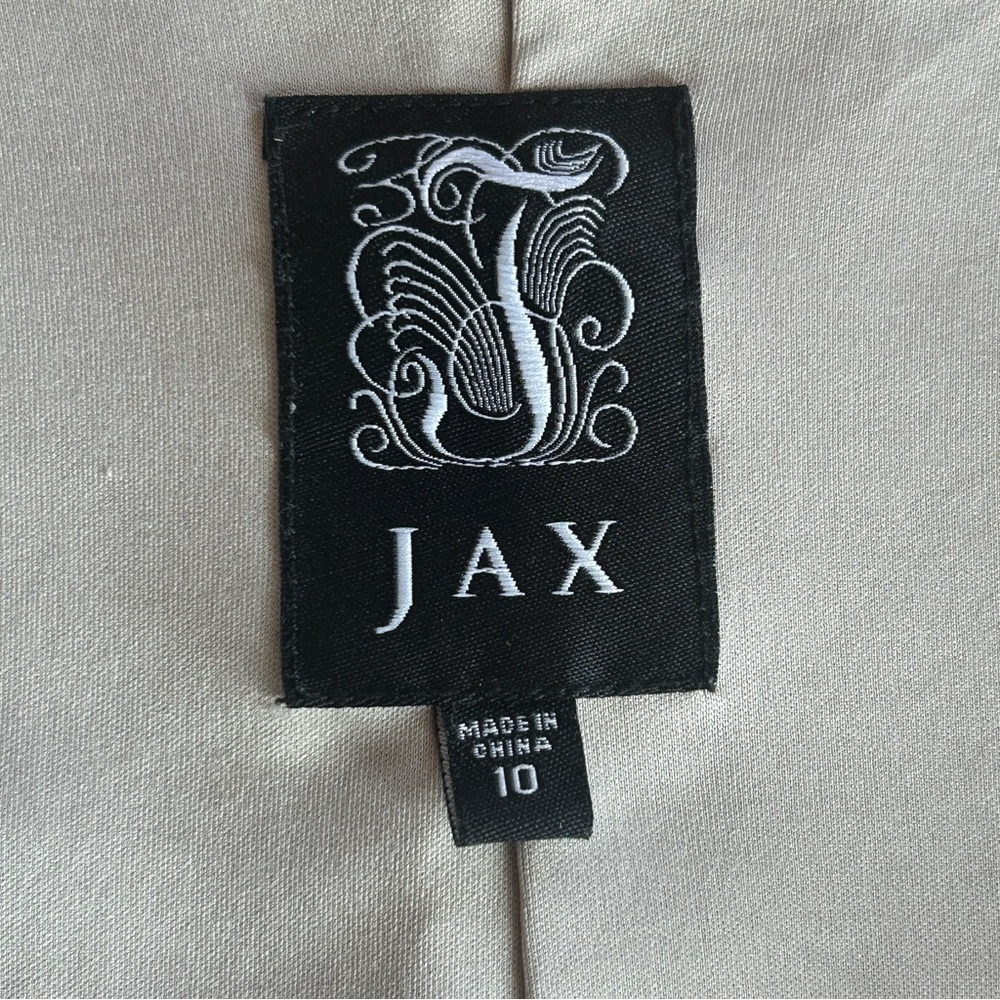 JAX Bodycon Shimmer Silver Sexy Full Front Zip Elegant Cocktail Dress, 10 - Picture 4 of 13